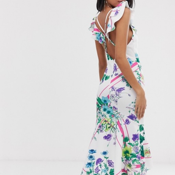 ASOS Ruffle Bodycon Dress Size 4 - Picture 2 of 8